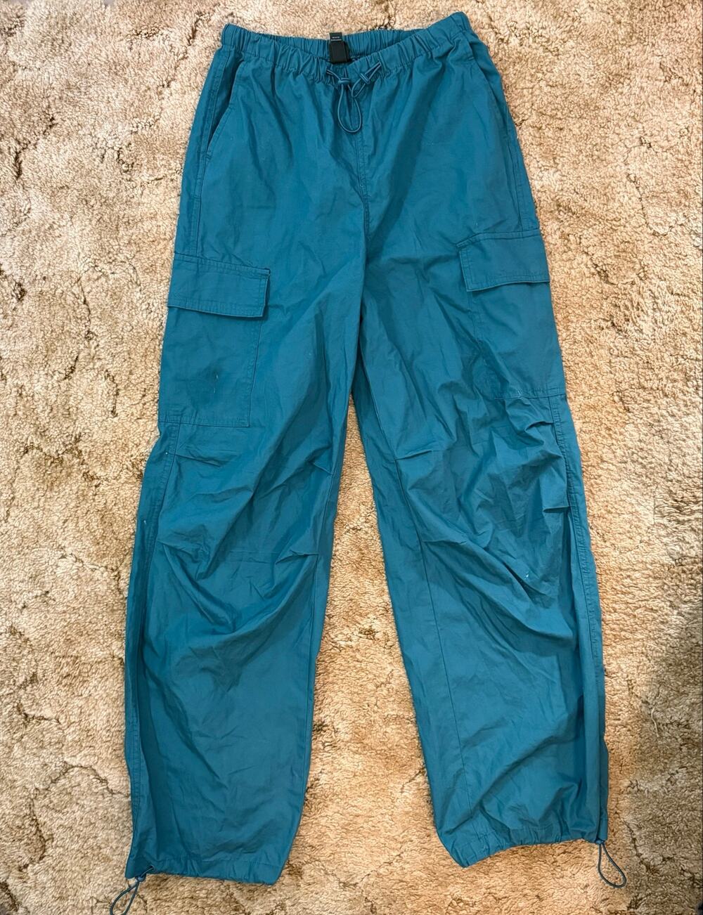 Wild Fable Dark Teal Cargo Parachute Pants XXS Y2K